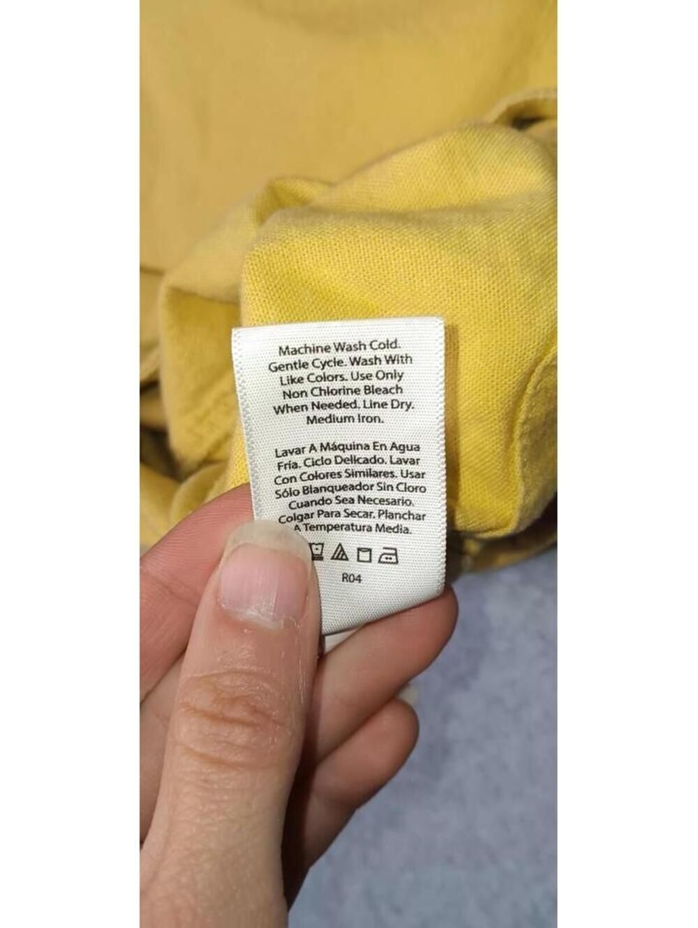 Free Assembly Sleeveless Linen Blend Blouse Womens Size Large Yellow Adjustable - Picture 6 of 11
